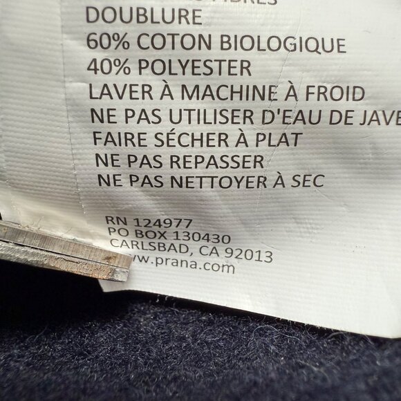 PrAna Size S Nautical Blue Navy Ziller Wool Blend Cropped Hoodie Sweatshirt - Picture 9 of 15